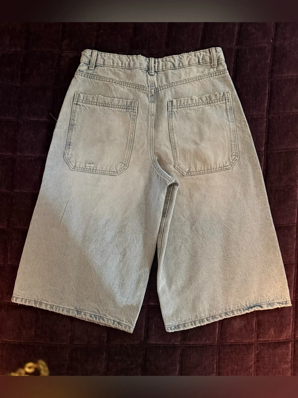 Rita Ora for Primark Light Blue Distressed Long Shorts Size 10